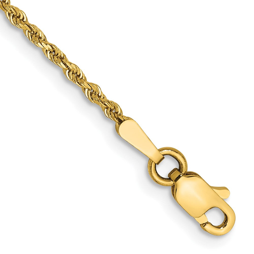 14K 8 inch 1.5mm Diamond-cut Rope with Lobster Clasp Chain