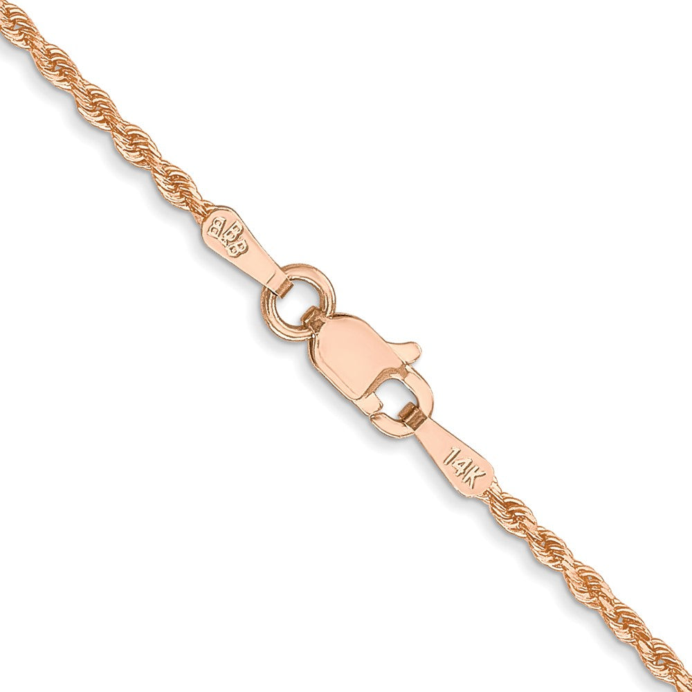14K Rose Gold 18 inch 1.5mm Diamond-cut Rope with Lobster Clasp Chain