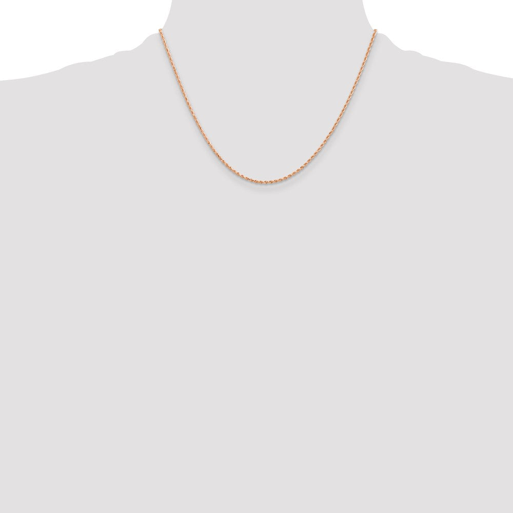 14K Rose Gold 18 inch 1.5mm Diamond-cut Rope with Lobster Clasp Chain