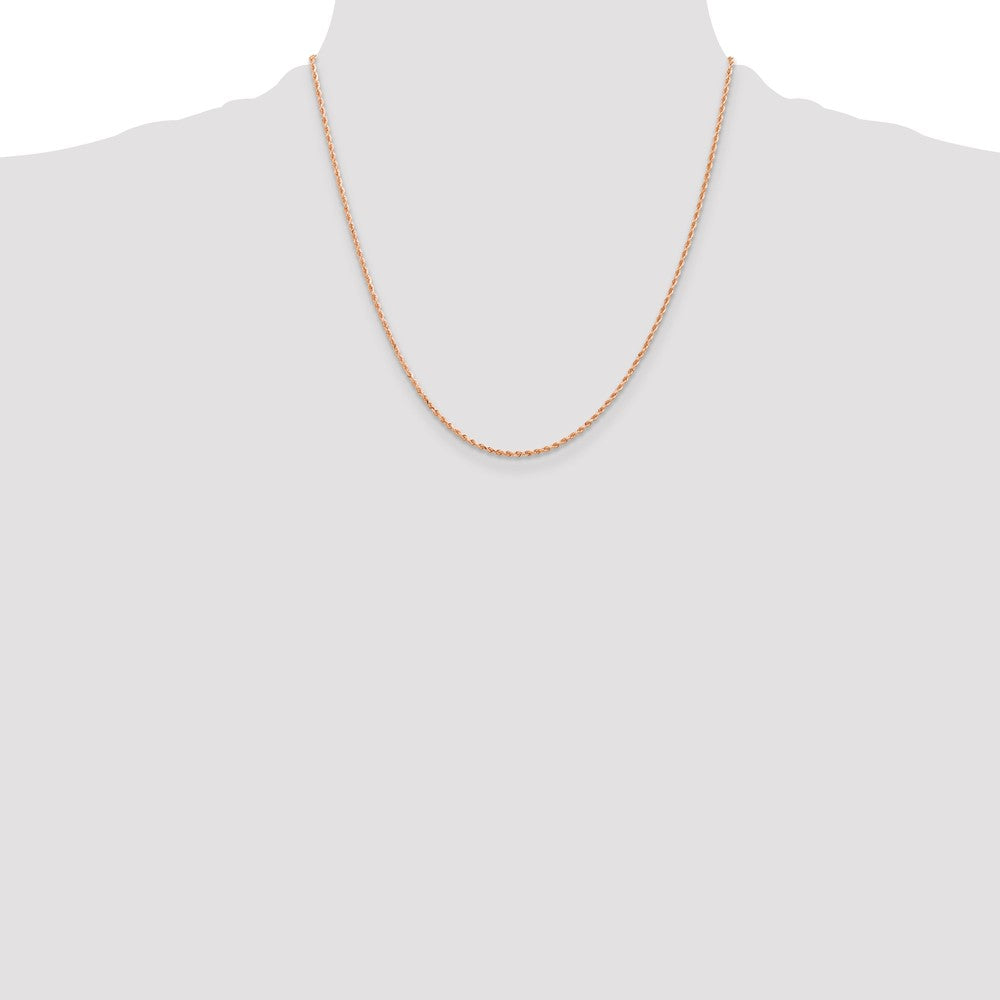 14K Rose Gold 20 inch 1.5mm Diamond-cut Rope with Lobster Clasp Chain
