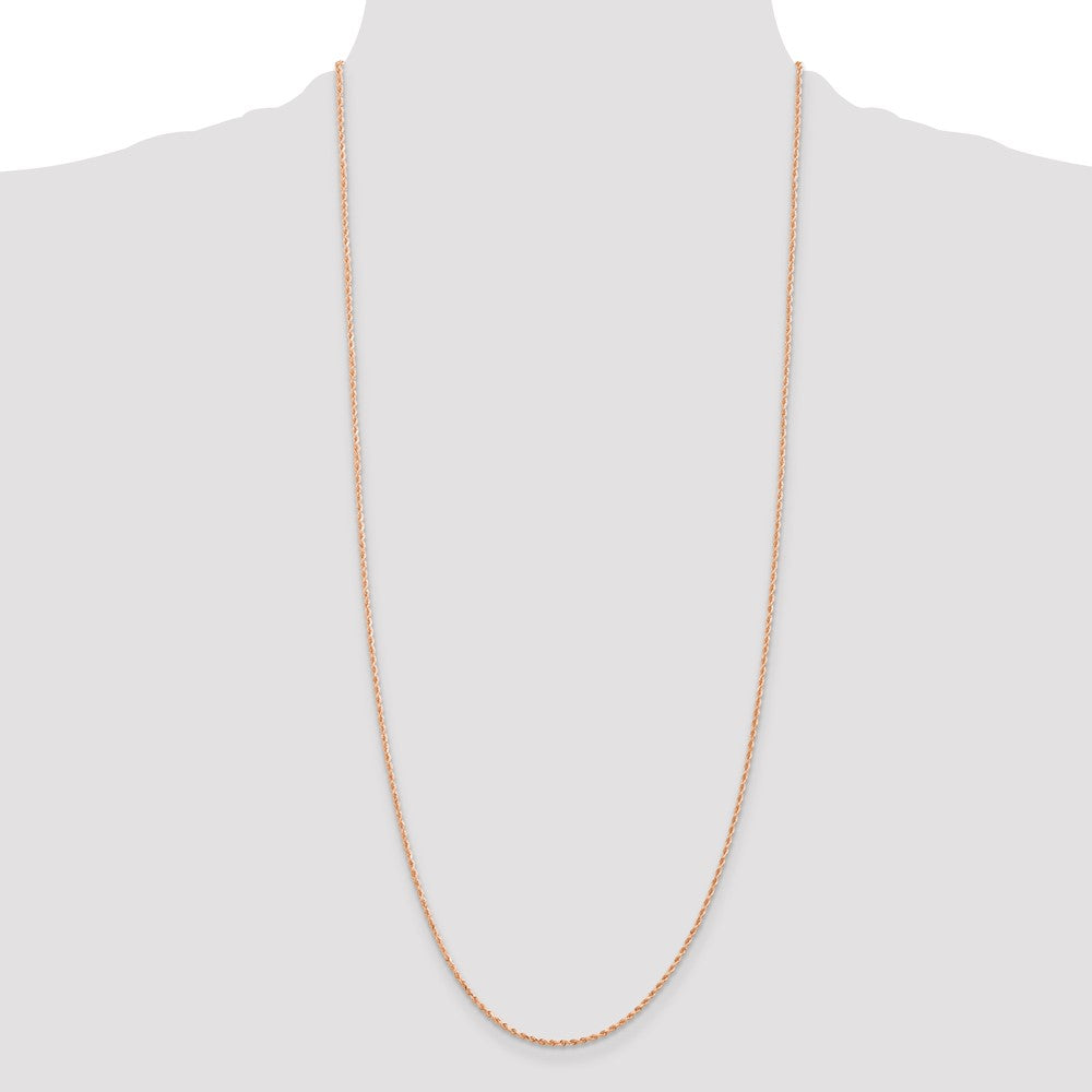 14K Rose Gold 30 inch 1.5mm Diamond-cut Rope with Lobster Clasp Chain