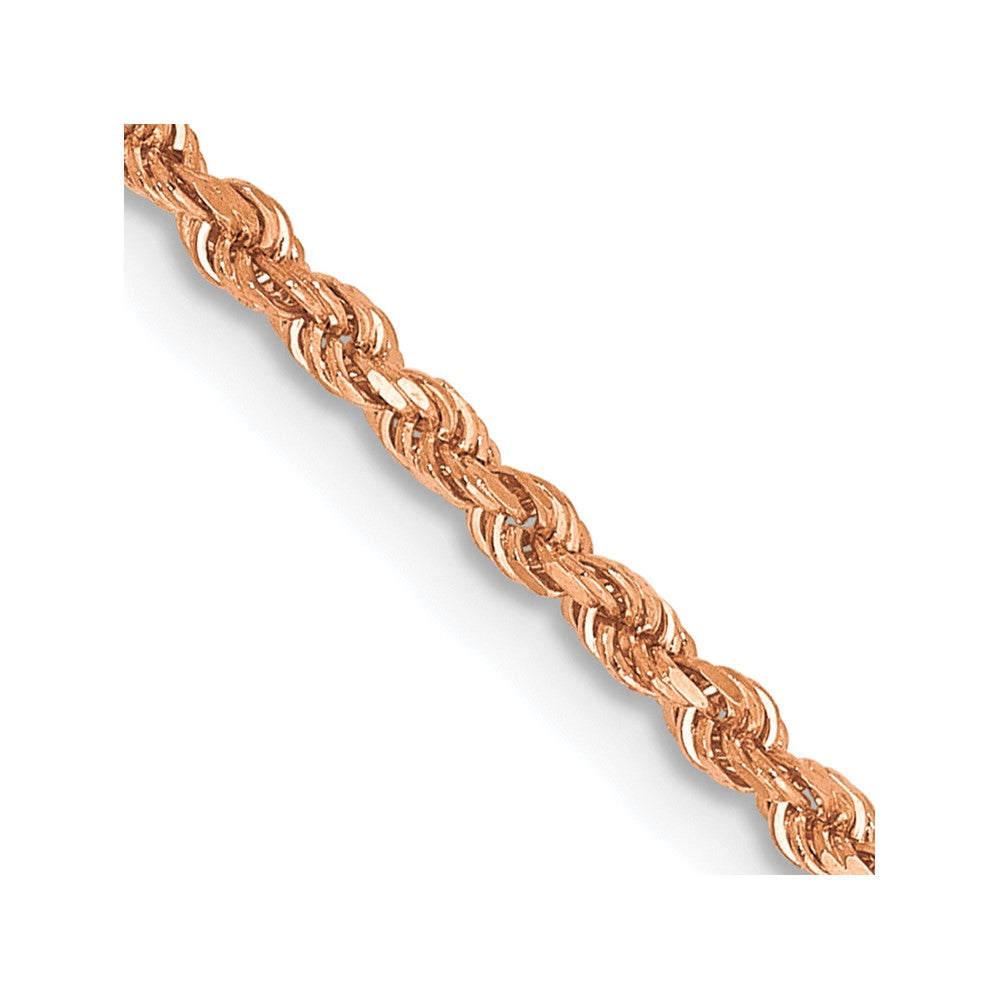14K Rose Gold 24 inch 1.75mm Diamond-cut Rope with Lobster Clasp Chain