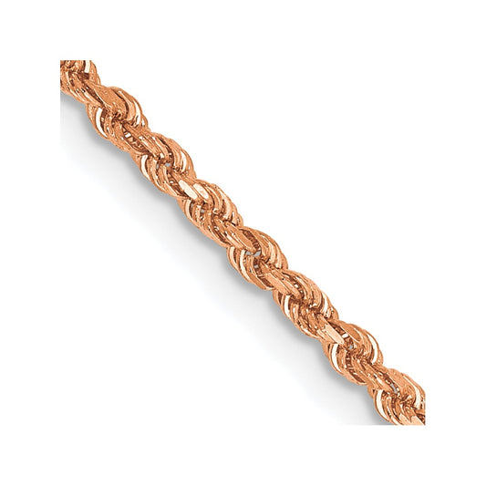 14K Rose Gold 18 inch 1.75mm Diamond-cut Rope with Lobster Clasp Chain