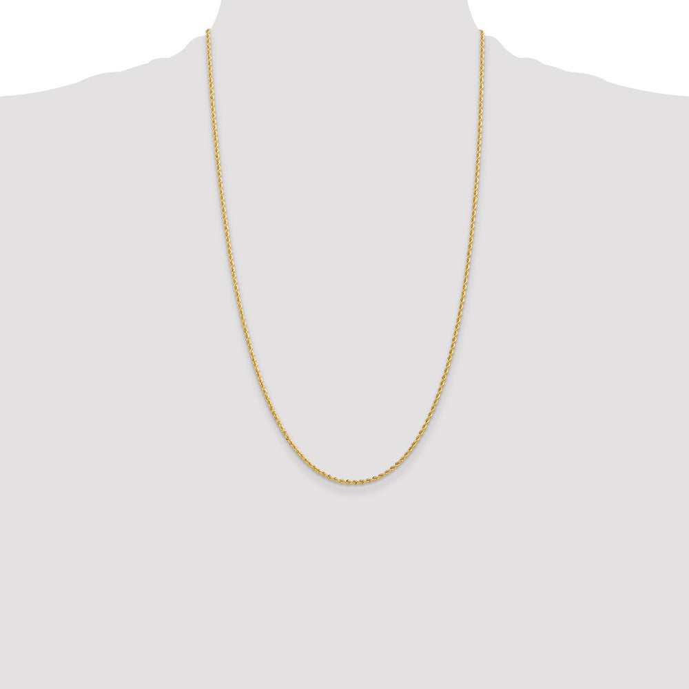 14K 26 inch 2mm Regular Rope with Lobster Clasp Chain
