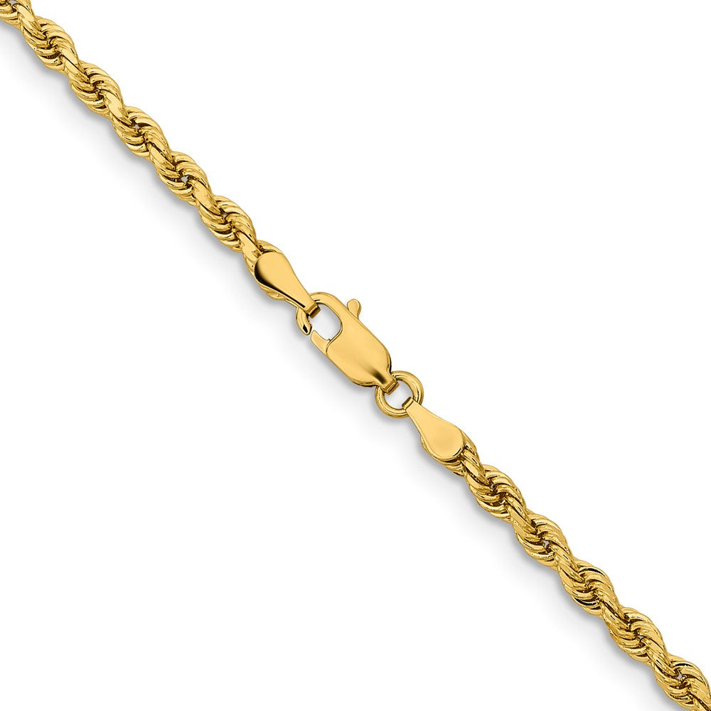 14K 28 inch 3.25mm Diamond-cut Rope with Lobster Clasp Chain