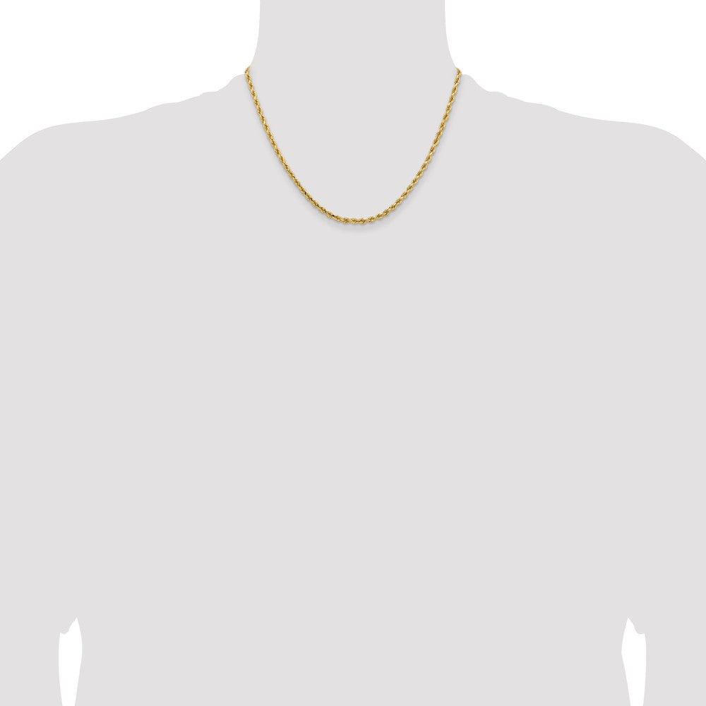 14K 18 inch 3.25mm Diamond-cut Rope with Lobster Clasp Chain