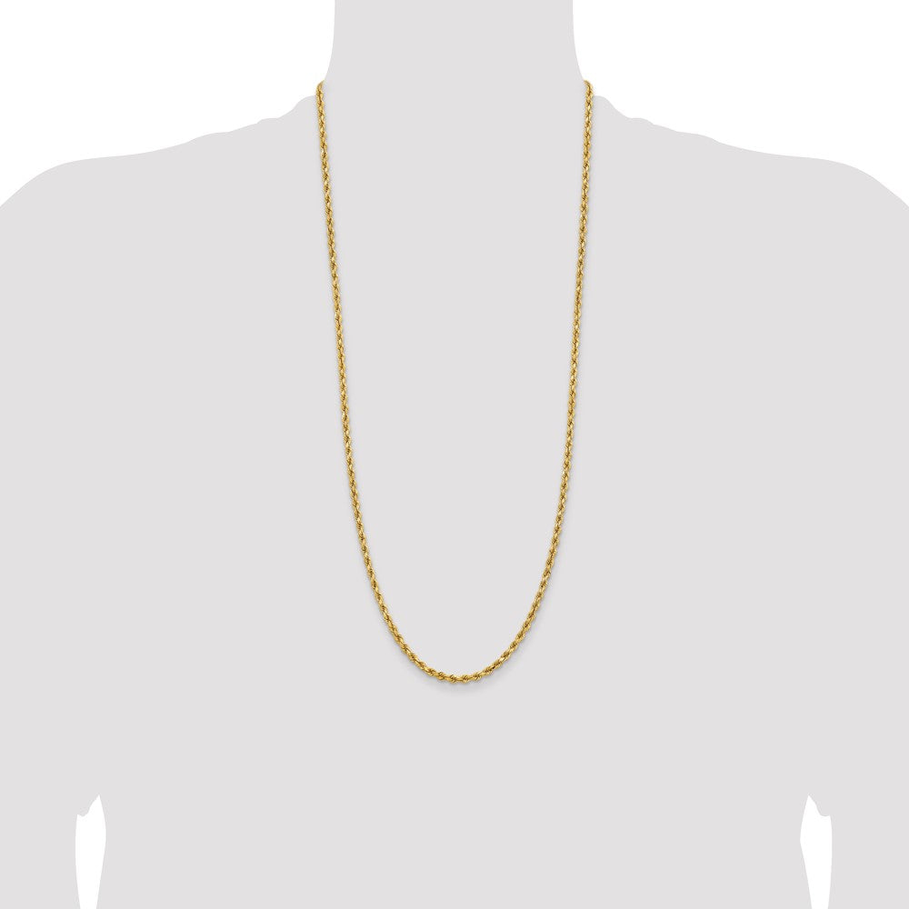 14K 30 inch 3.75mm Diamond-cut Rope with Lobster Clasp Chain
