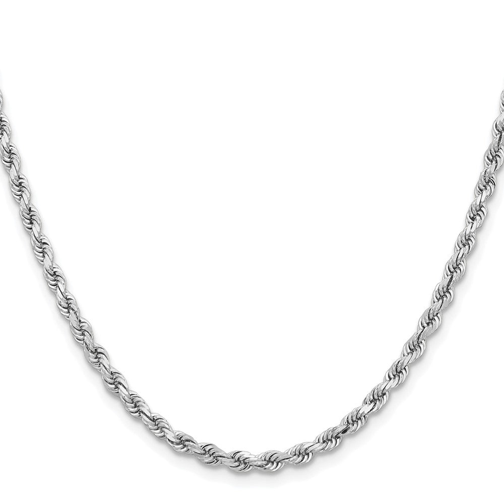 14K White Gold 18 inch 3.75mm Diamond-cut Rope with Lobster Clasp Chain