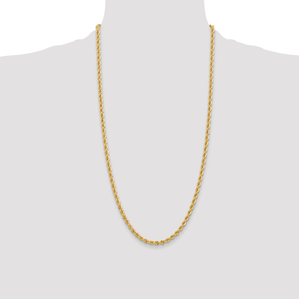 14K 28 inch 4mm Regular Rope with Lobster Clasp Chain