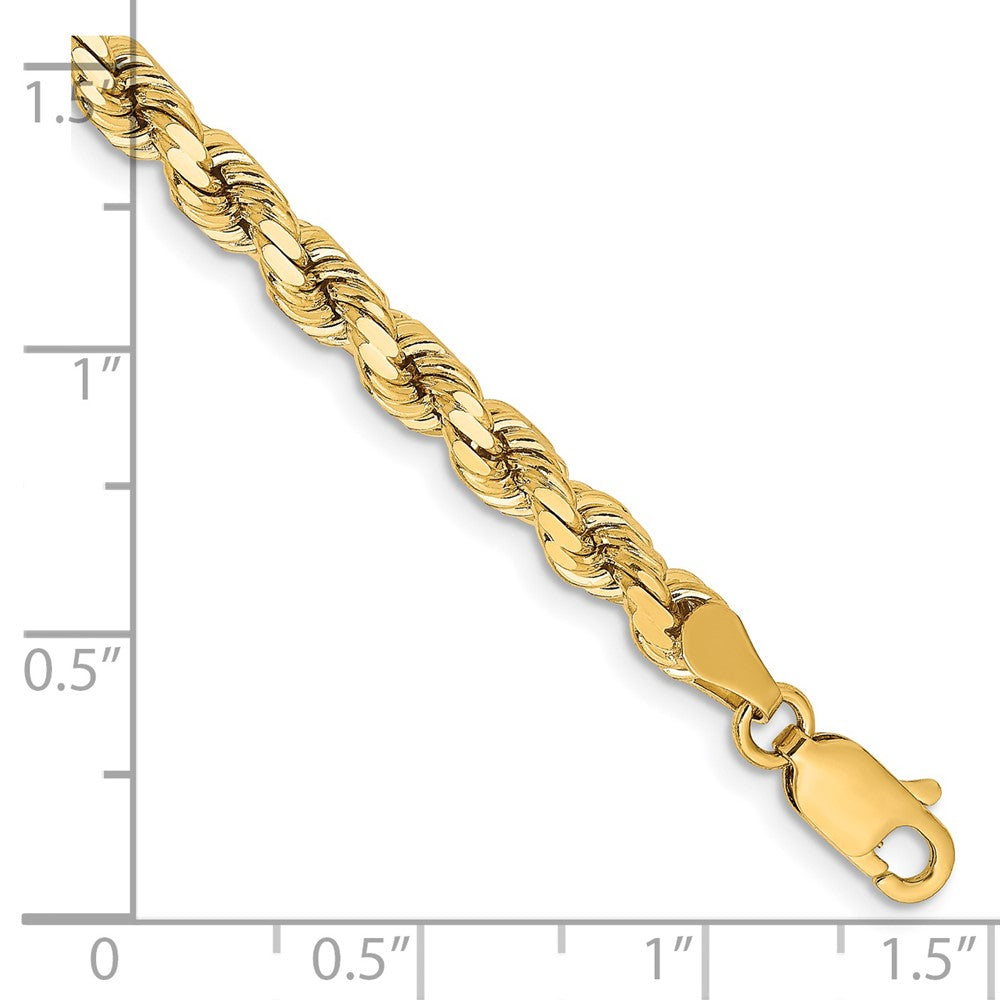 14K 8 inch 4.25mm Diamond-cut Rope with Lobster Clasp Chain