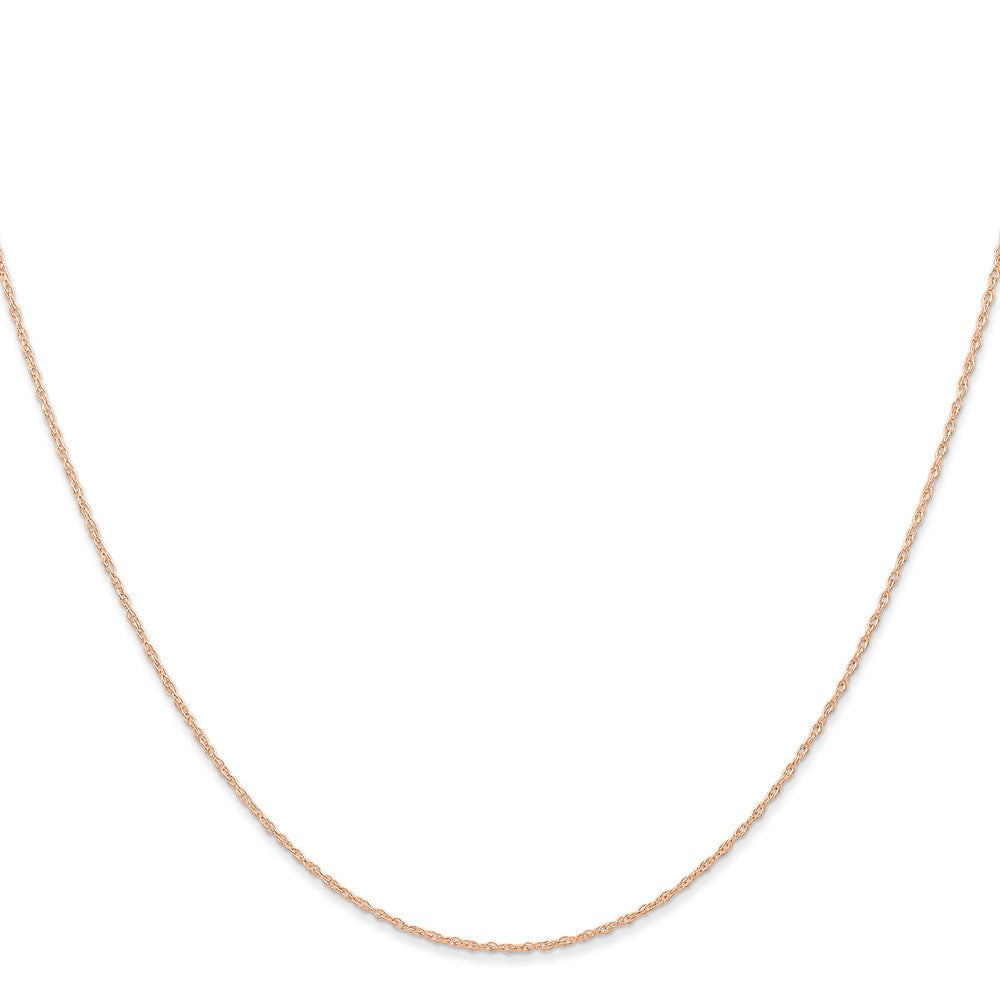 14K Rose Gold 20 inch Carded .6mm Cable Rope with Spring Ring Clasp Chain
