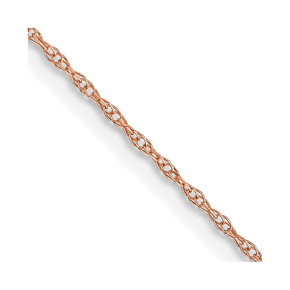 14K Rose Gold 20 inch Carded .6mm Cable Rope with Spring Ring Clasp Chain