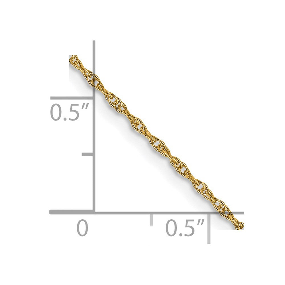 14K 14 inch Carded .95mm Cable Rope with Spring Ring Clasp Chain