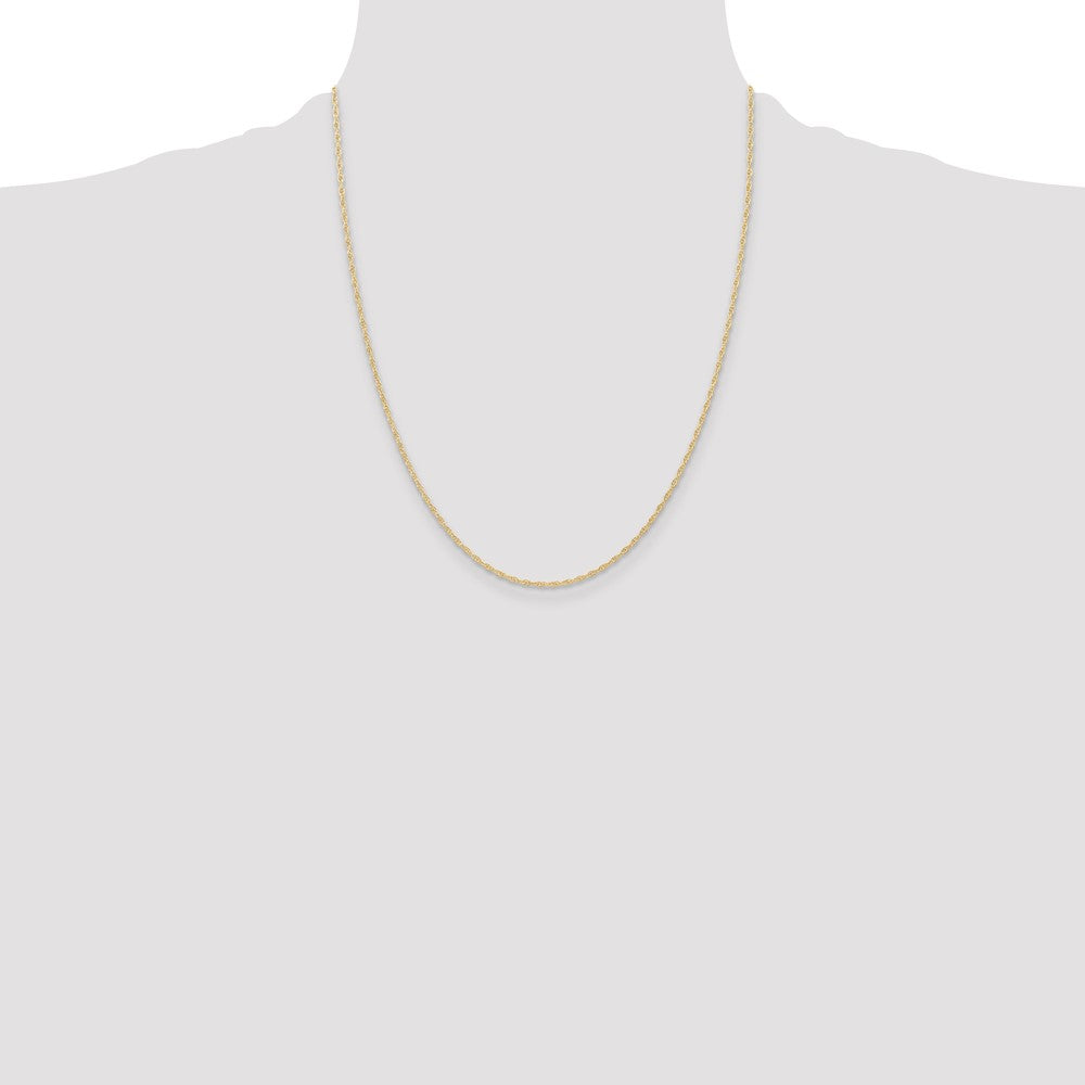 14K 22 inch Carded 1.15mm Cable Rope with Spring Ring Clasp Chain