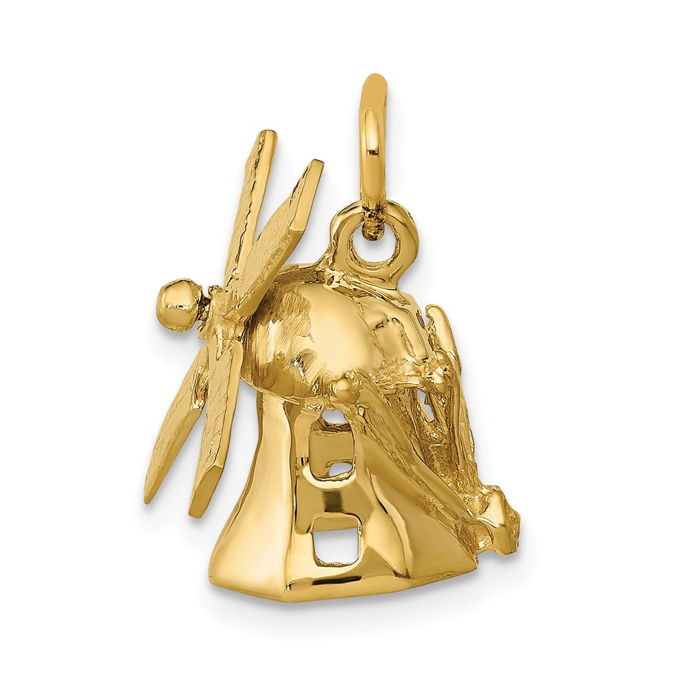 14K 3D Windmill Charm