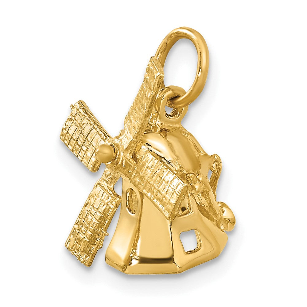 14K 3D Windmill Charm