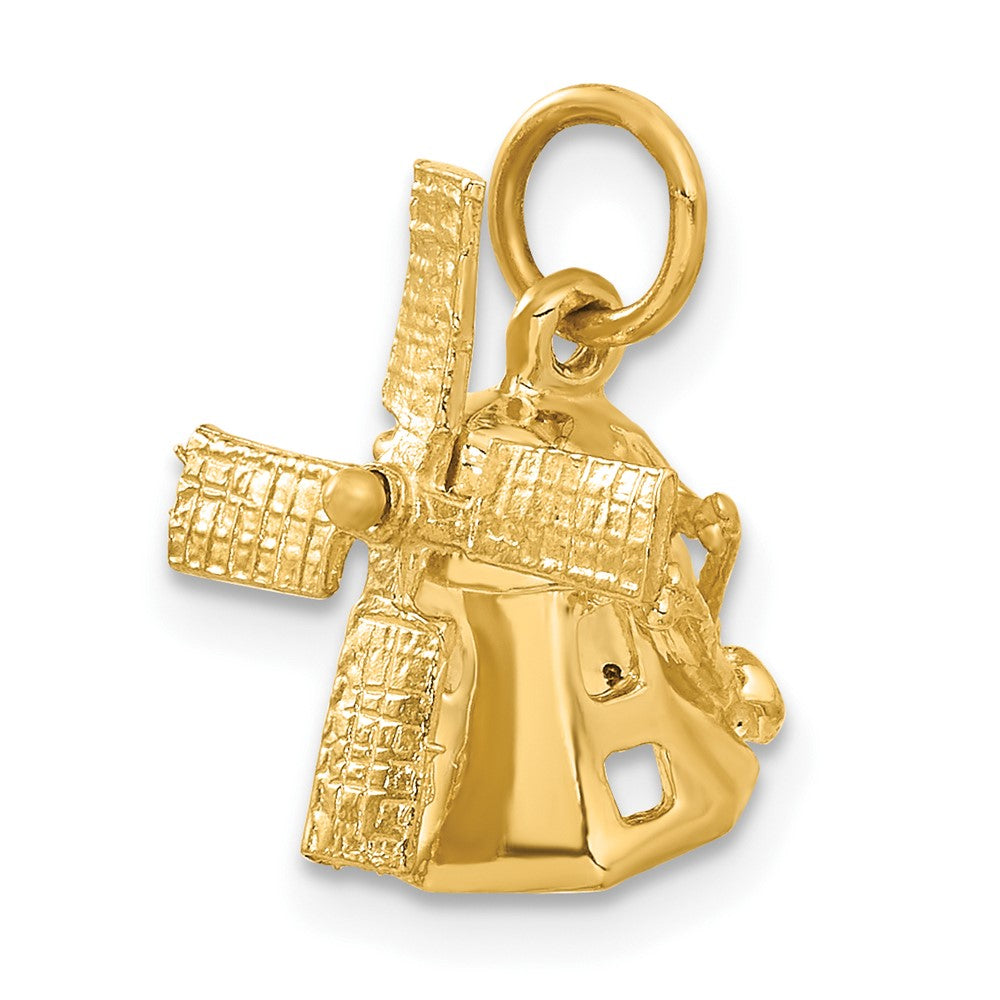 14K 3D Windmill Charm