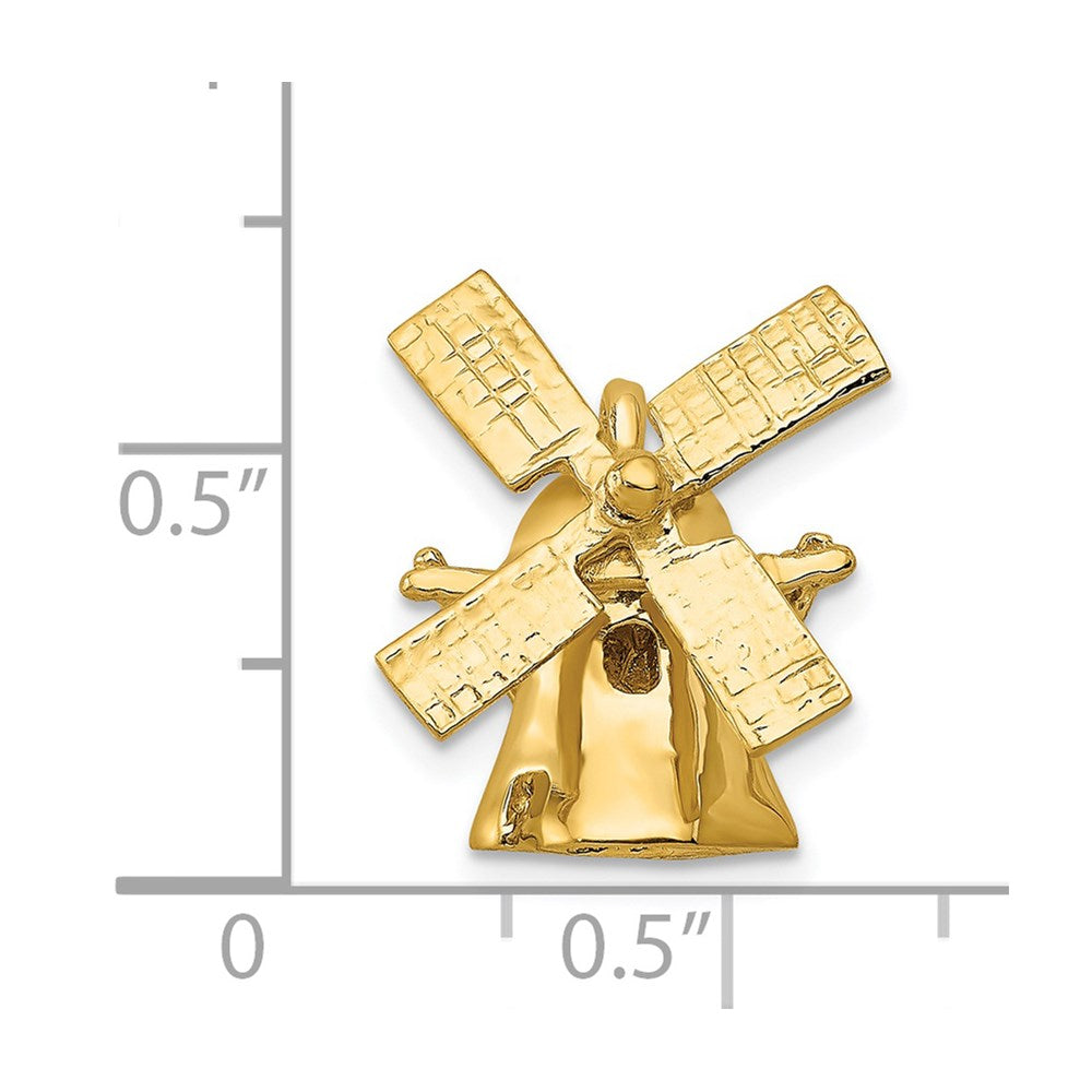 14K 3D Windmill Charm