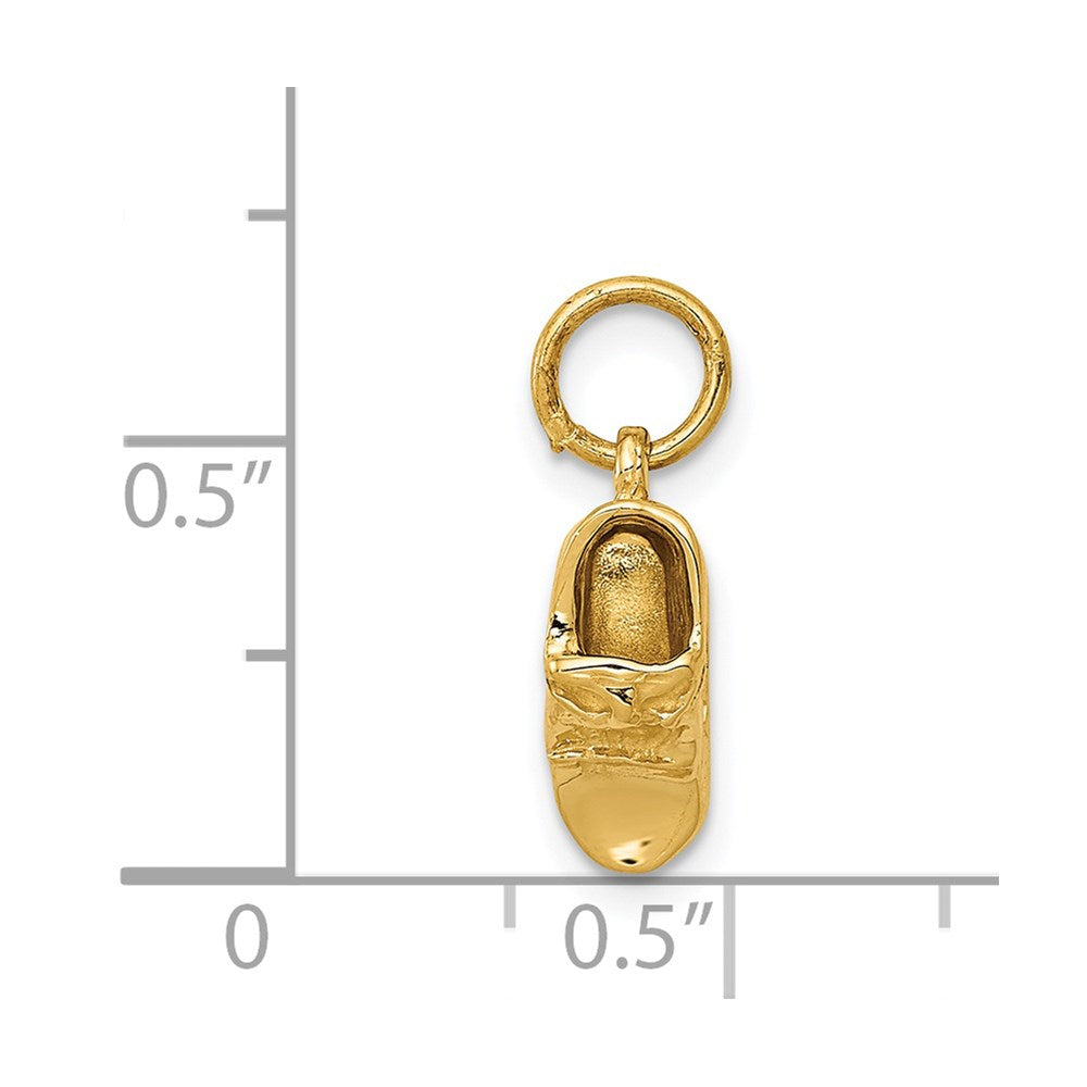 14k 3D Single Baby Shoe Charm