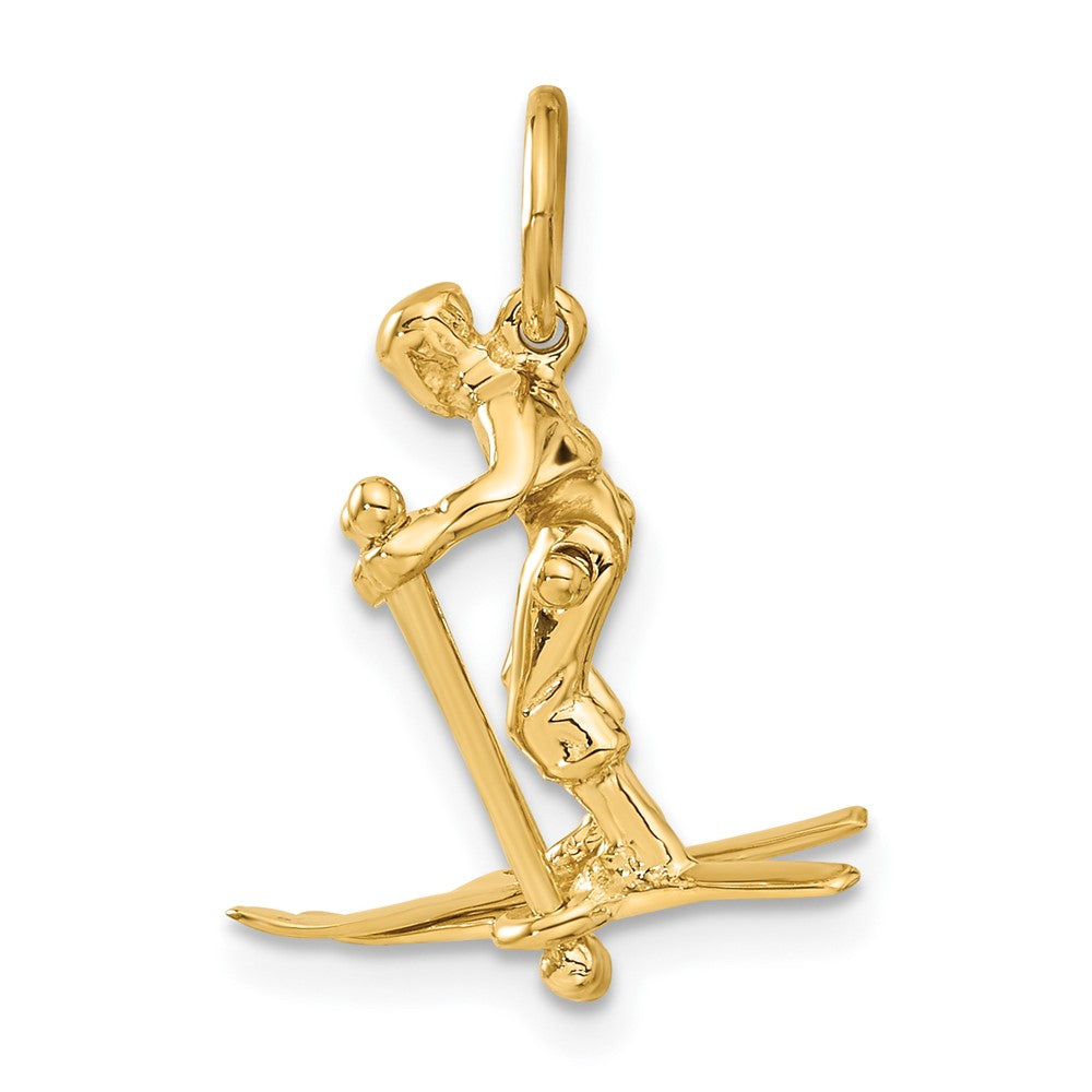 14K 3D Moveable Snow Skier Charm