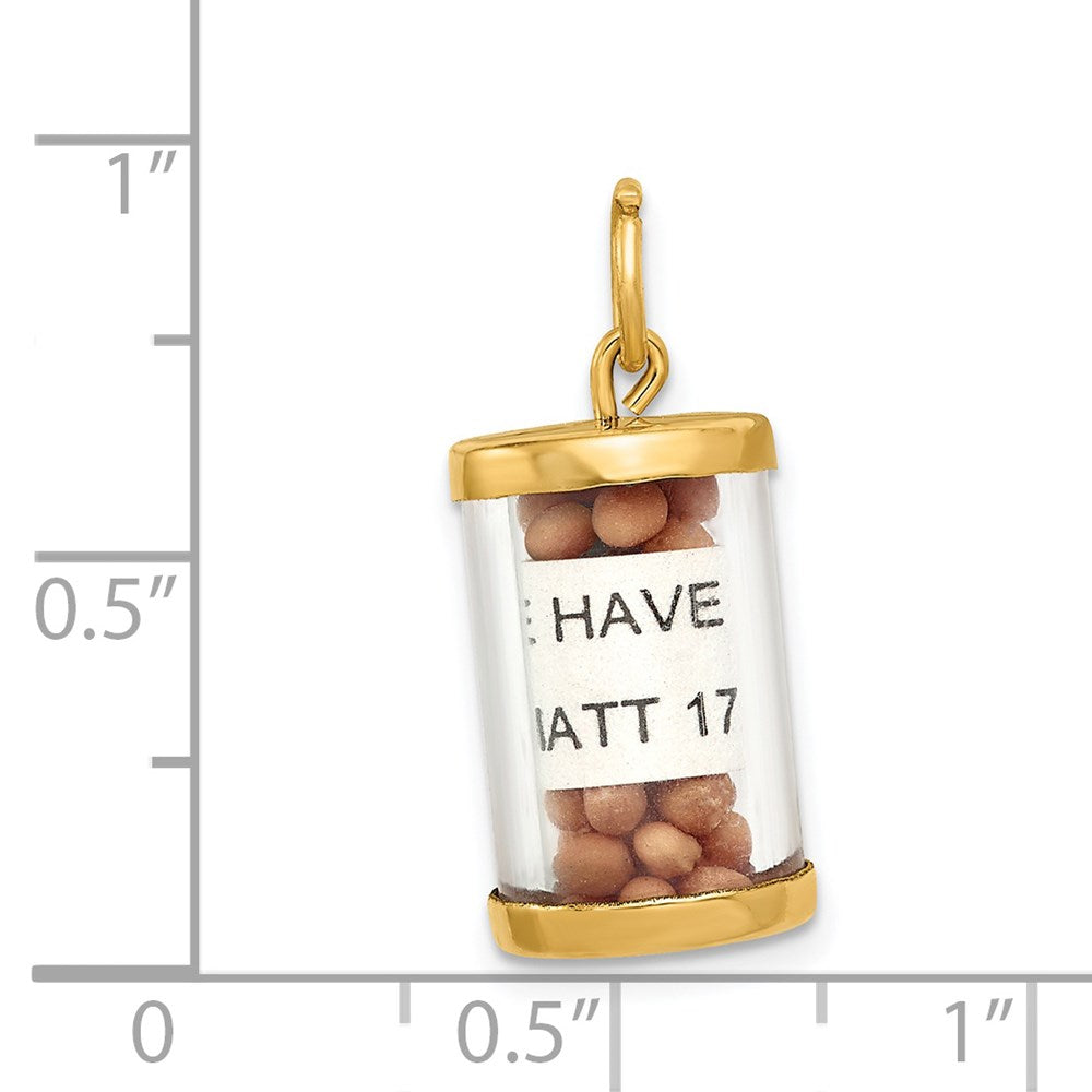 14K 3-D Mustard Seeds Matthew 17 Scroll Pendant