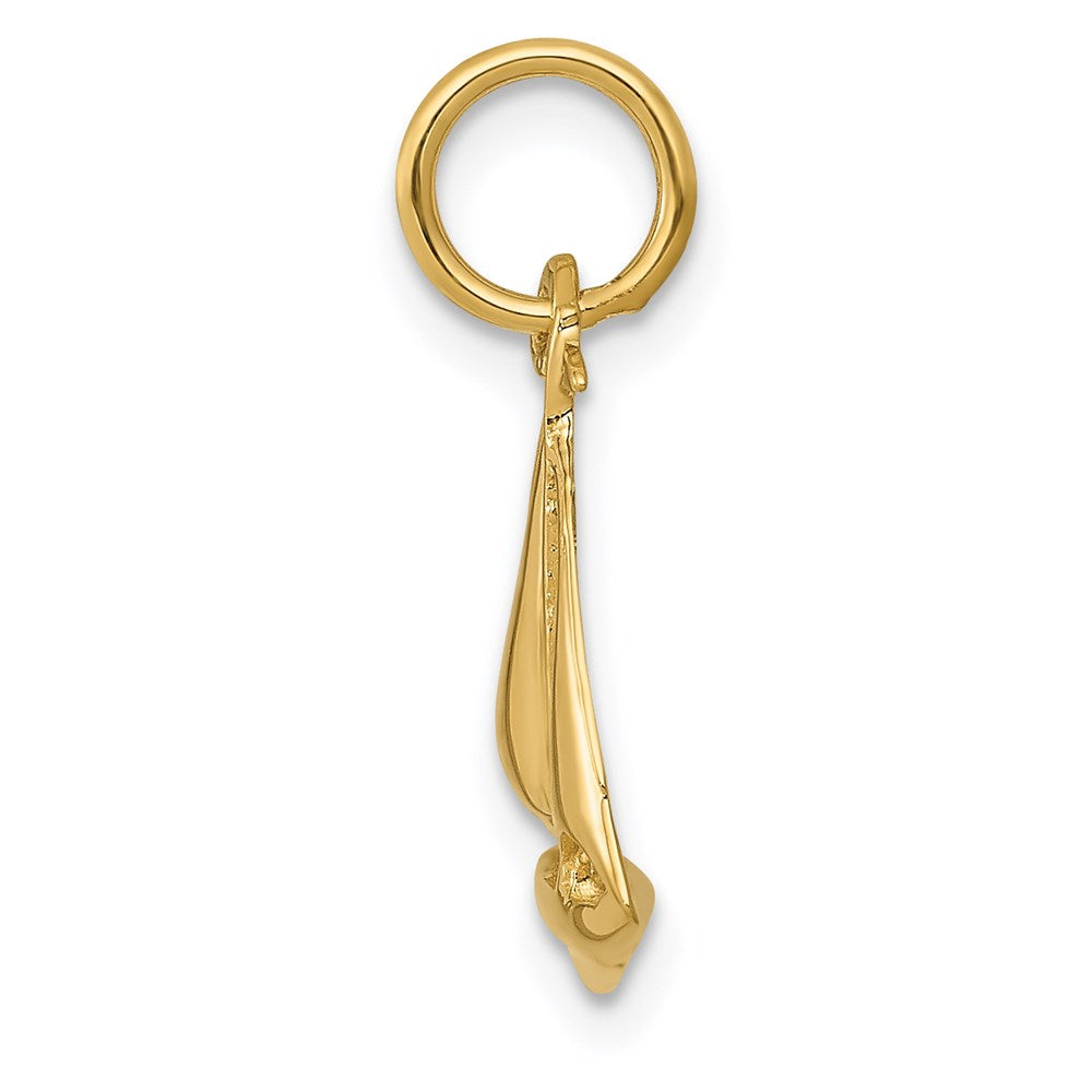14K 3D Sailboat Charm