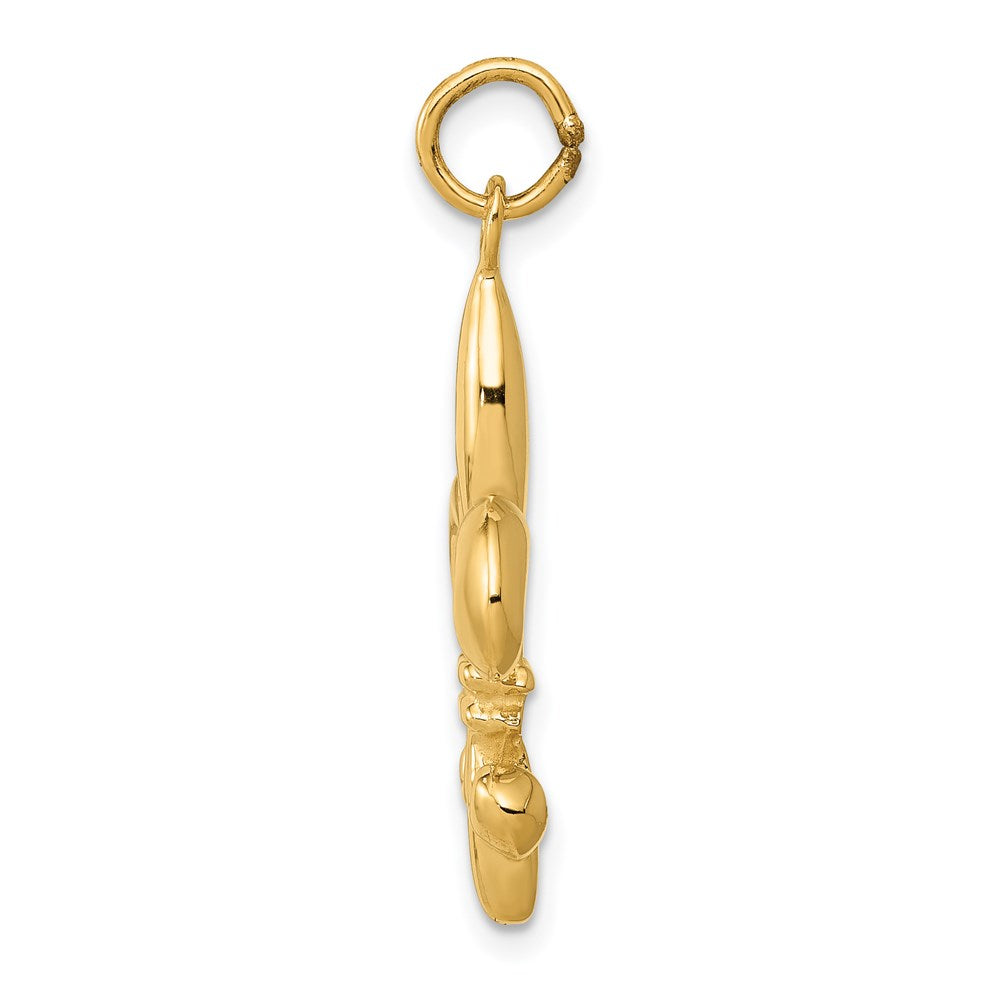 14k Solid Fleur de Lis 3-D Charm