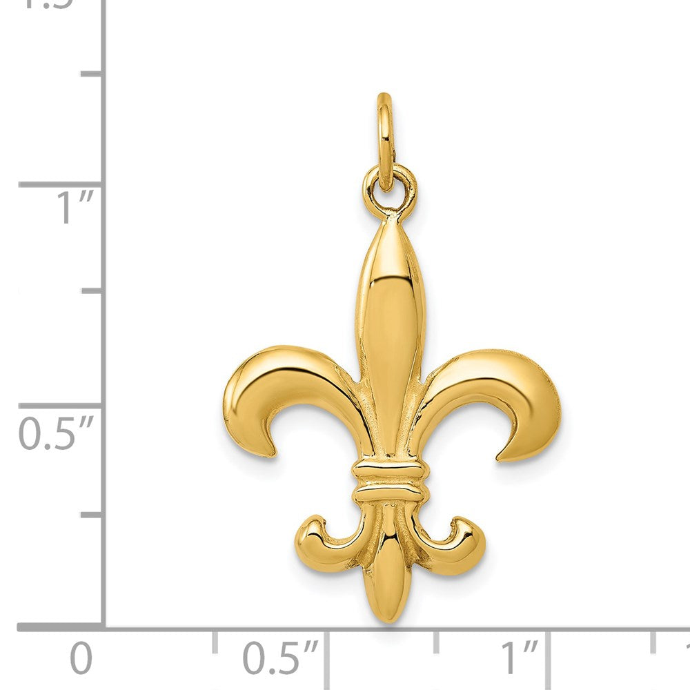 14k Solid Fleur de Lis 3-D Charm