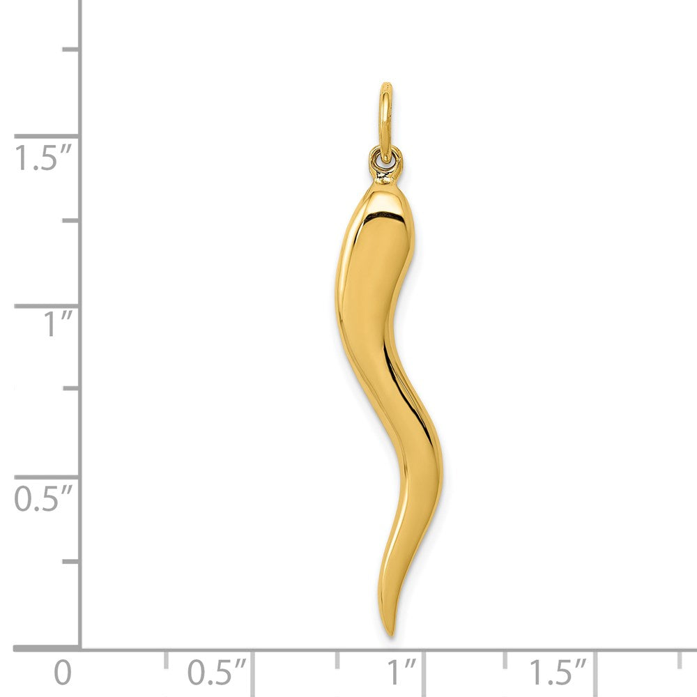 14k Large 3D Italian Horn Charm