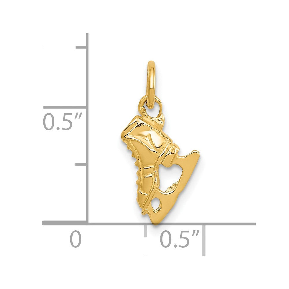 14K 3D Ice Skate Charm