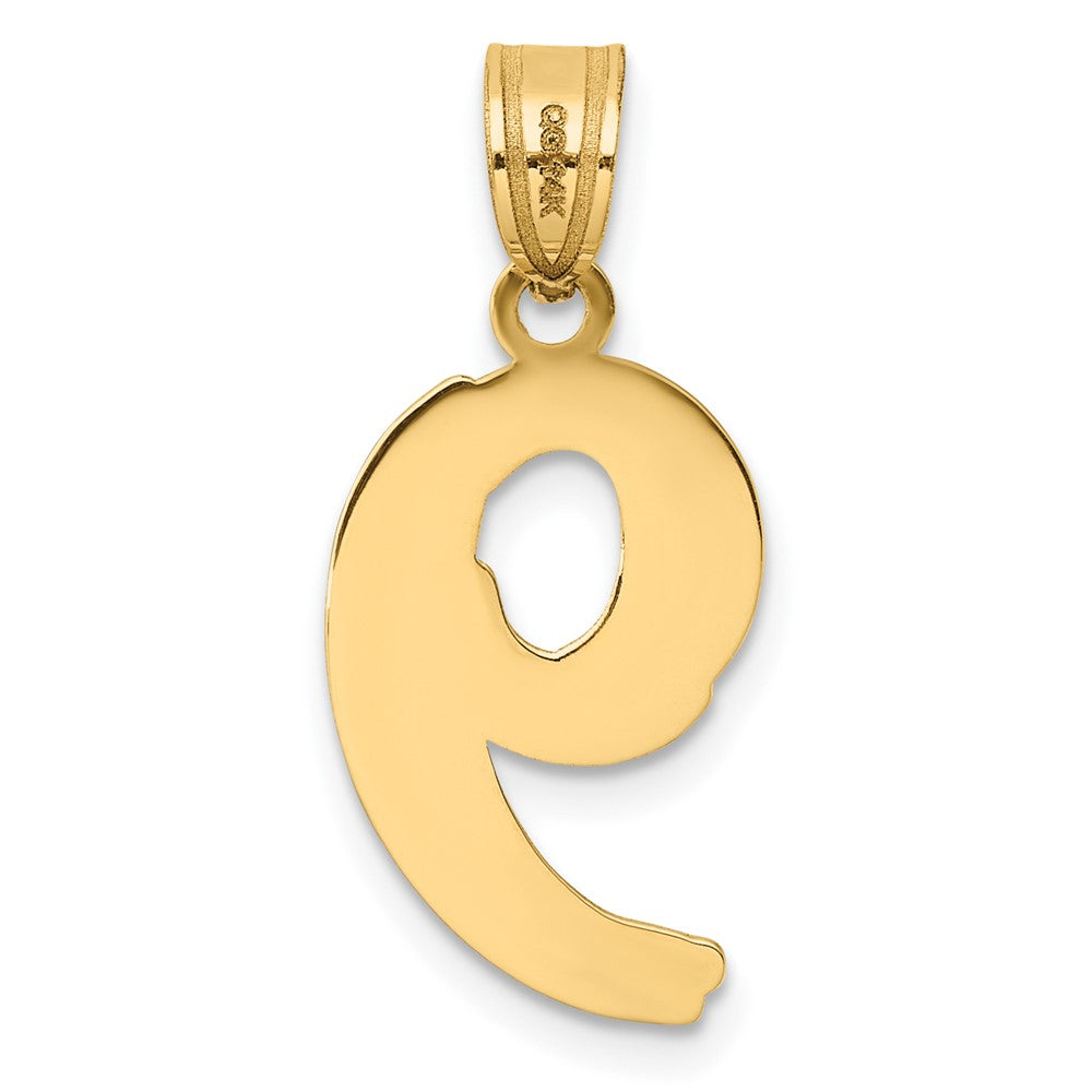 14k Polished Etched Number 9 Pendant