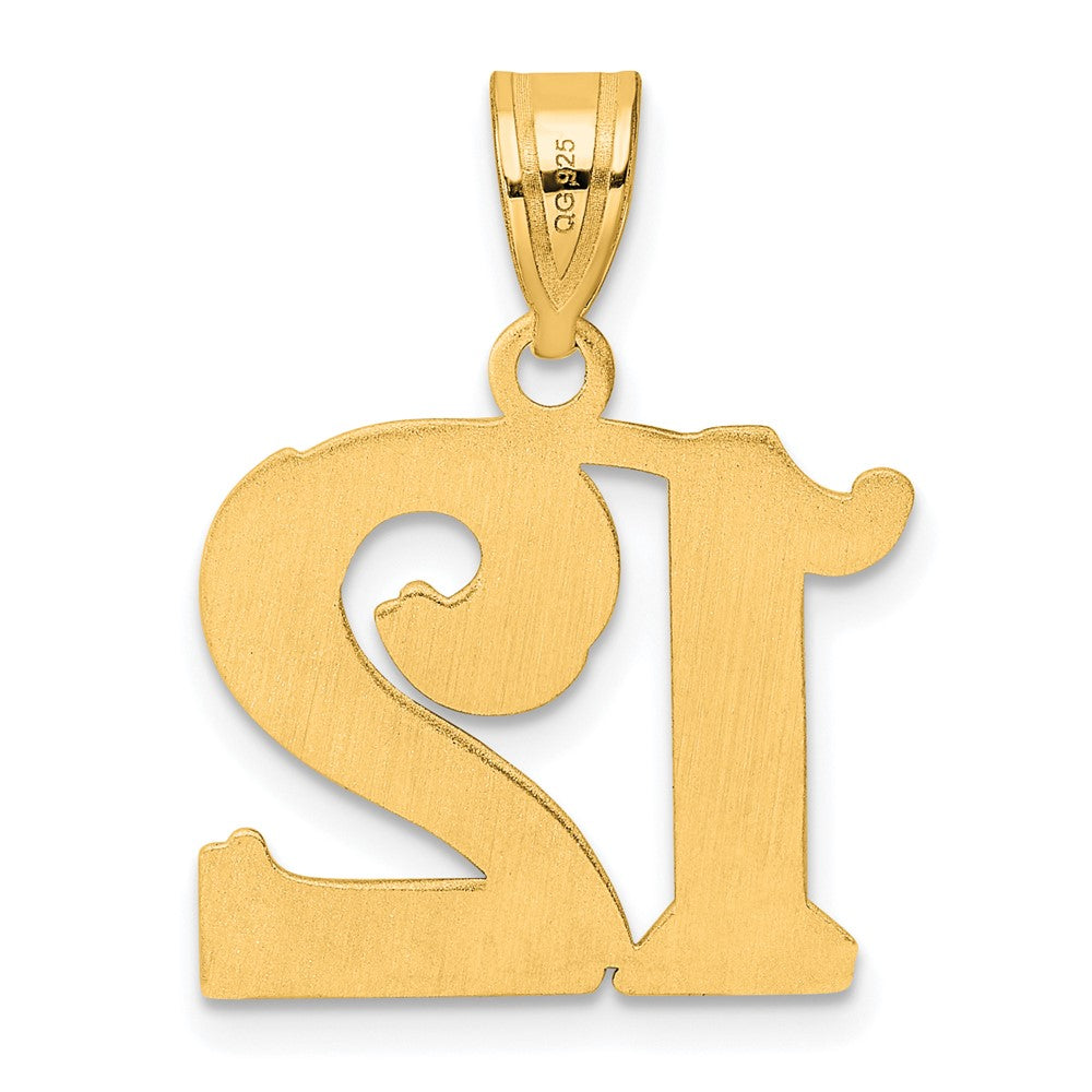 14k Polished Etched Number 12 Pendant