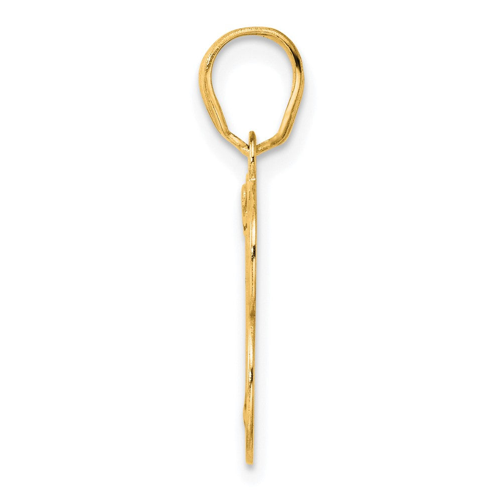 14k Polished Etched Number 13 Pendant