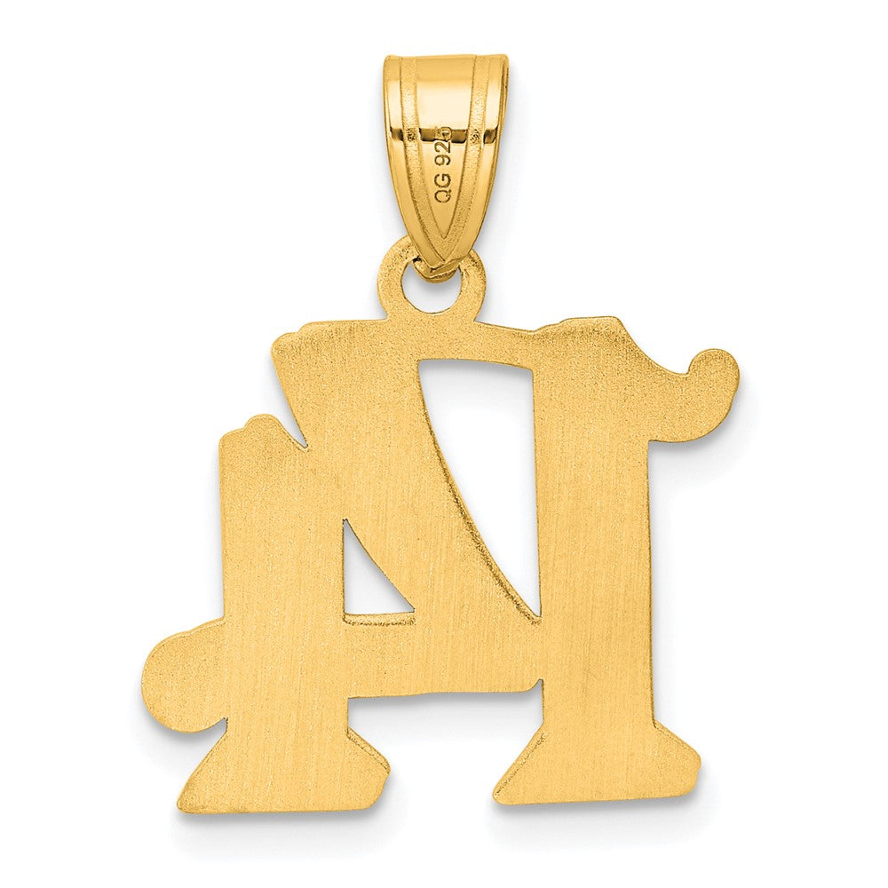 14k Polished Etched Number 14 Pendant