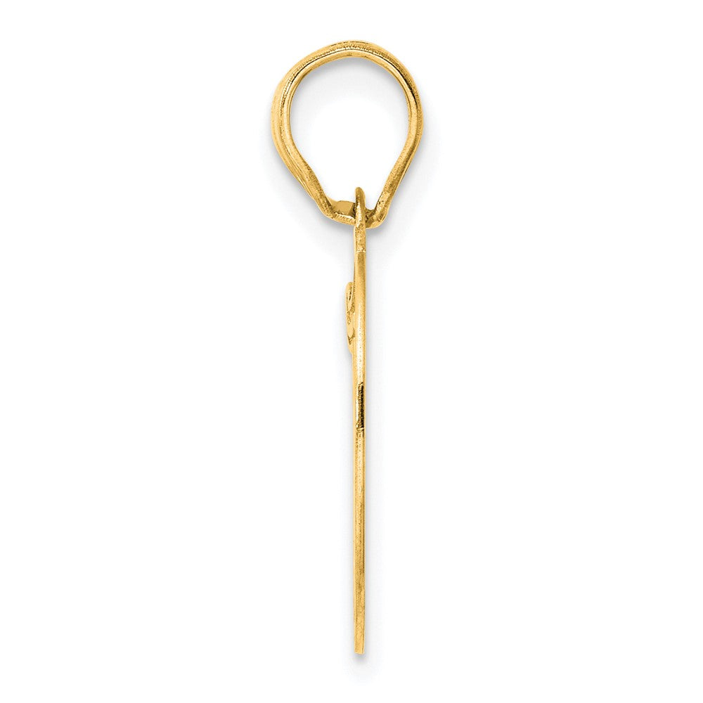 14k Polished Etched Number 19 Pendant