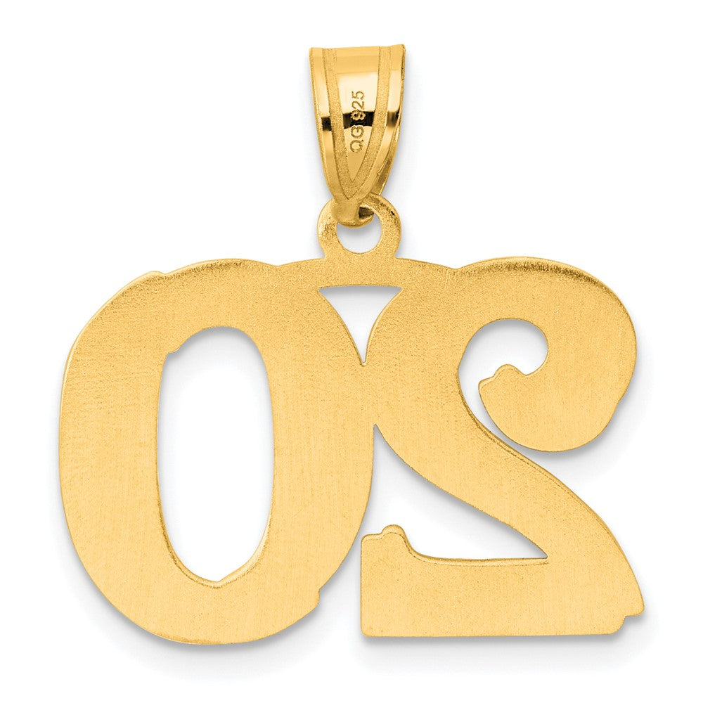 14k Polished Etched Number 20 Pendant