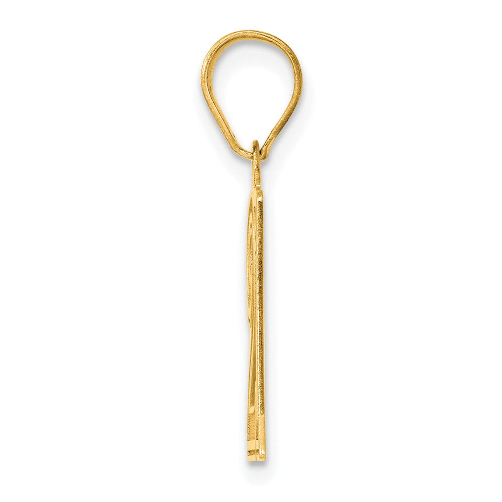 14k Polished Etched Number 21 Pendant