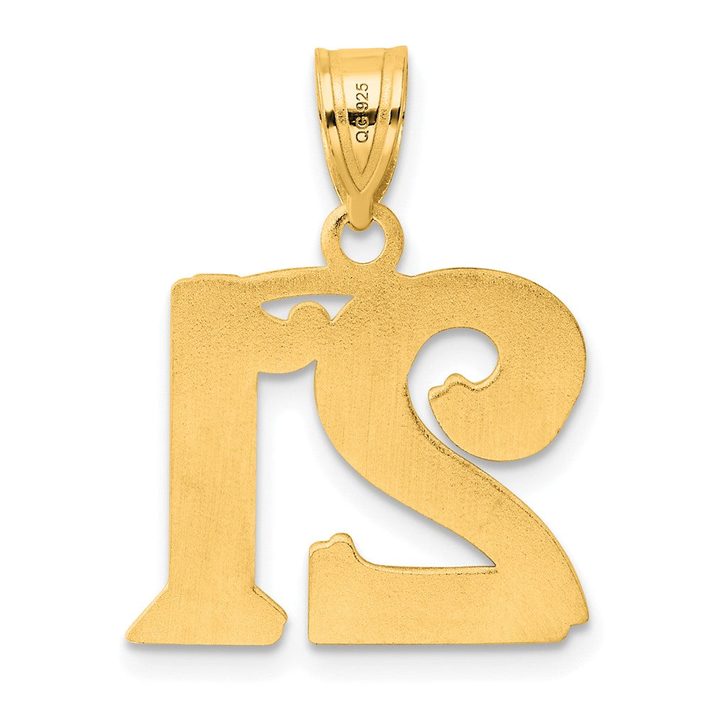 14k Polished Etched Number 21 Pendant
