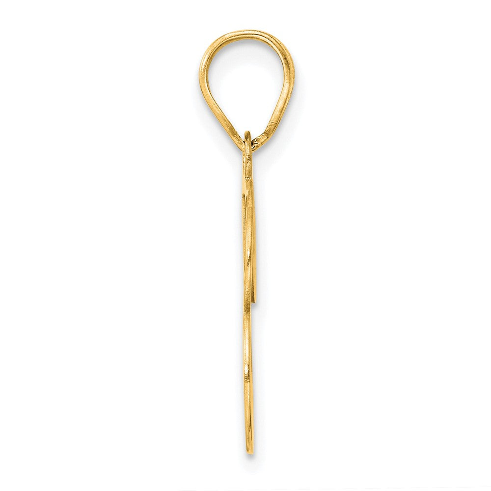14k Polished Etched Number 23 Pendant
