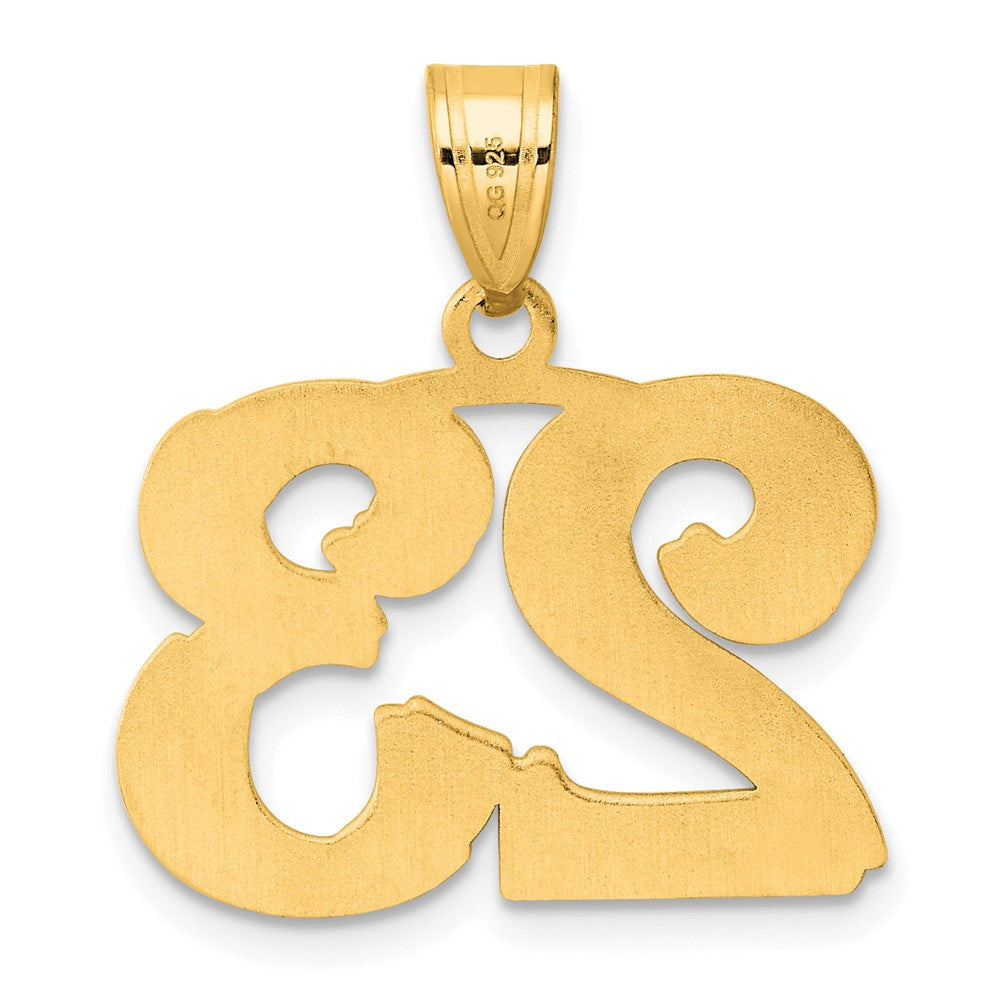14k Polished Etched Number 23 Pendant