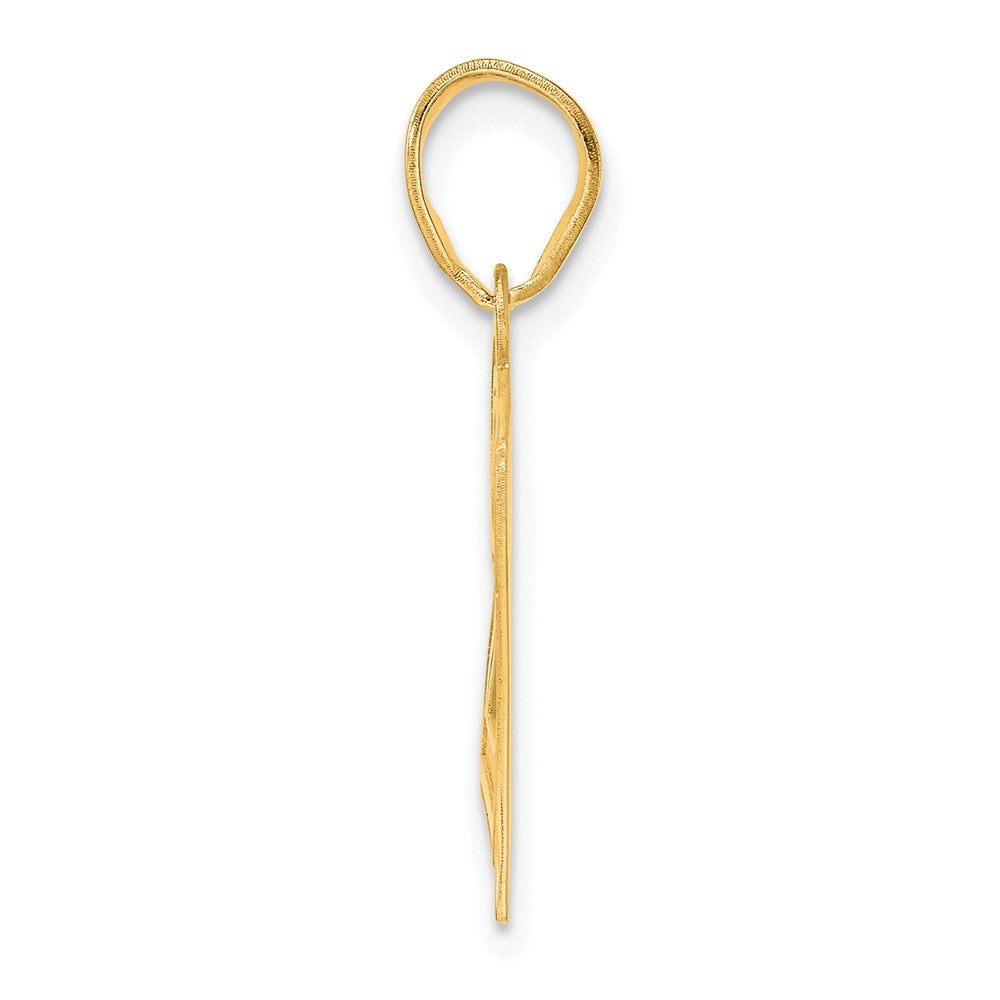 14k Polished Etched Number 27 Pendant