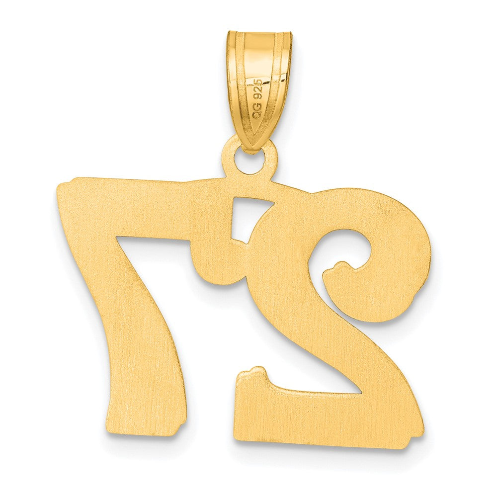 14k Polished Etched Number 27 Pendant