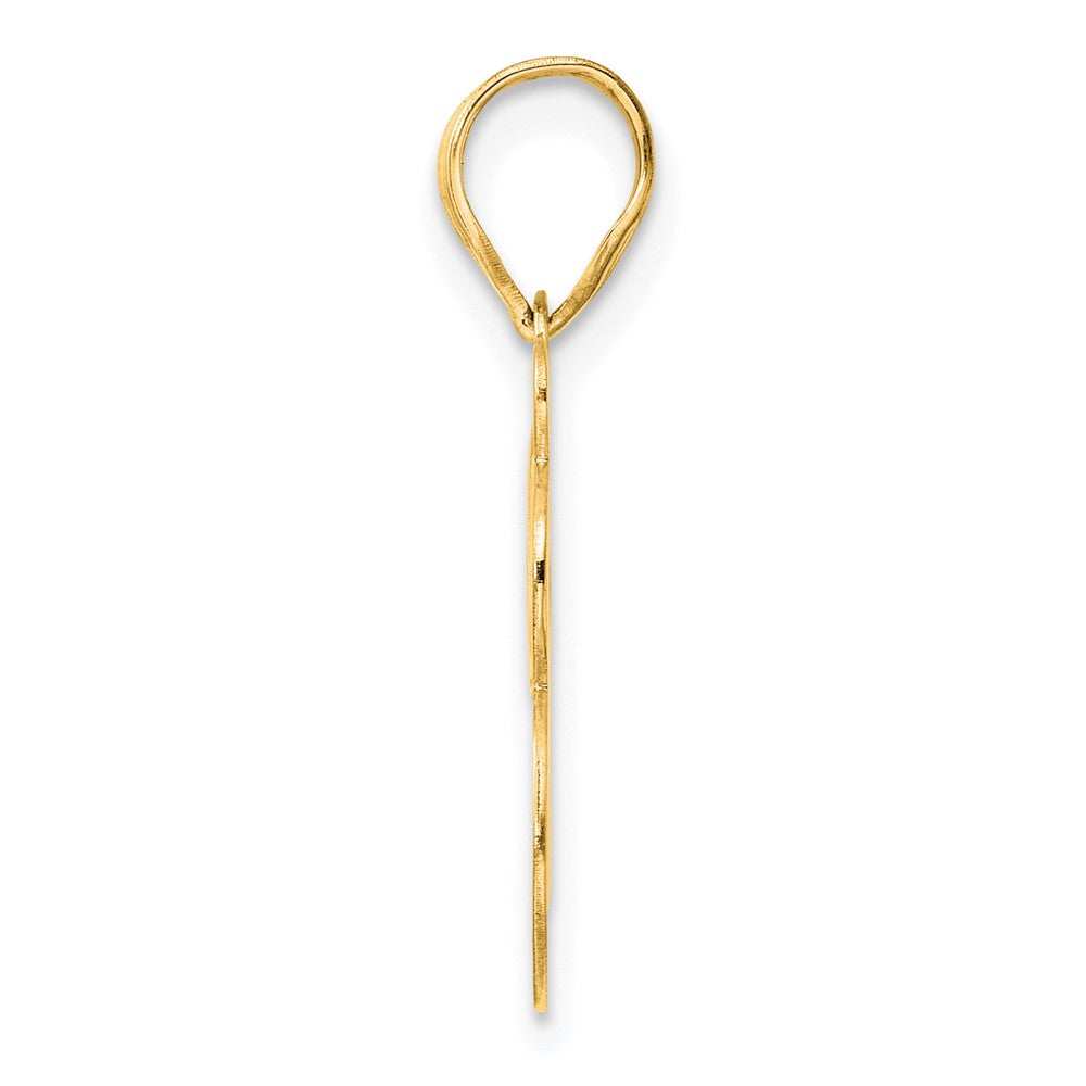 14k Polished Etched Number 28 Pendant