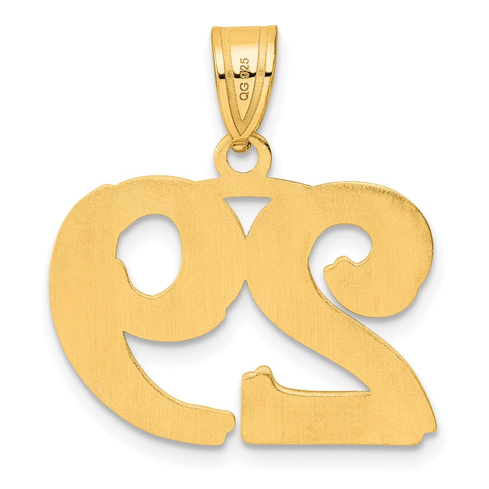14k Polished Etched Number 29 Pendant