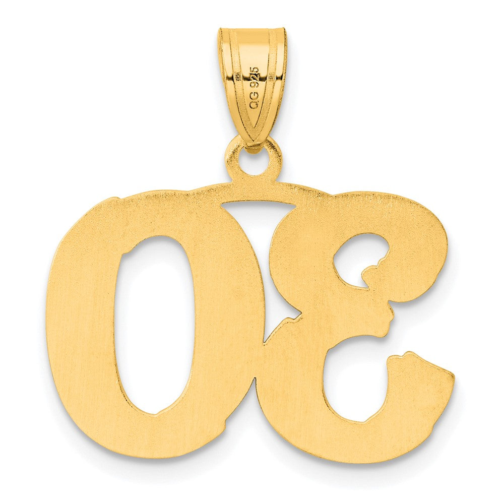 14k Polished Etched Number 30 Pendant