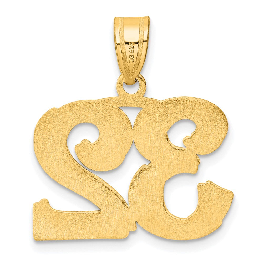 14k Polished Etched Number 32 Pendant