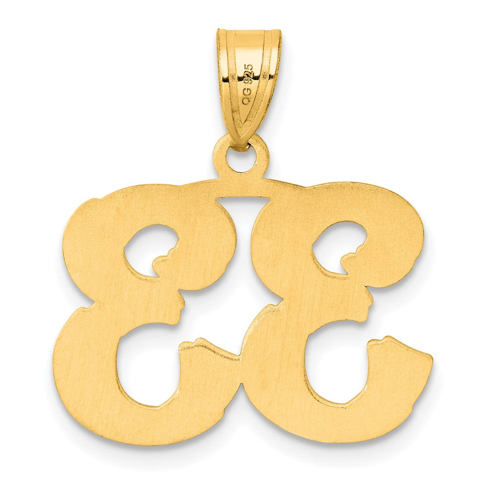 14k Polished Etched Number 33 Pendant