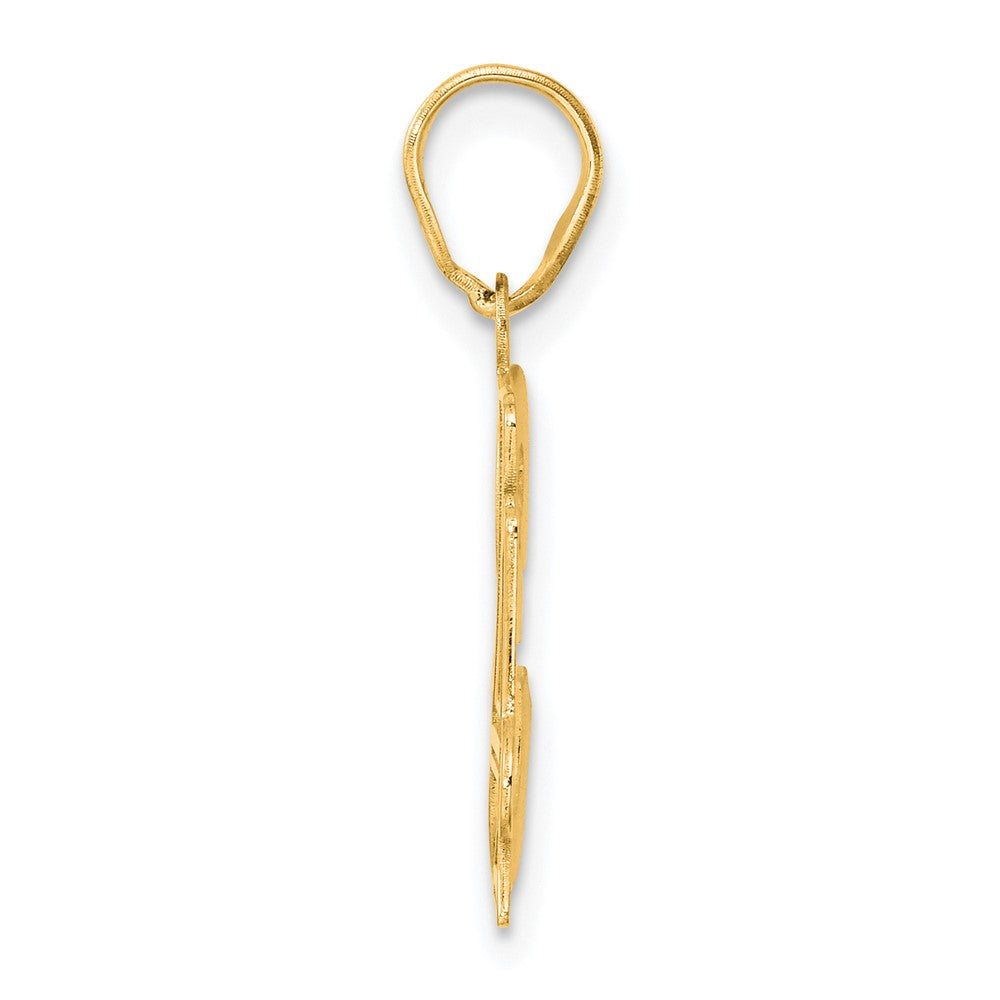14k Polished Etched Number 34 Pendant