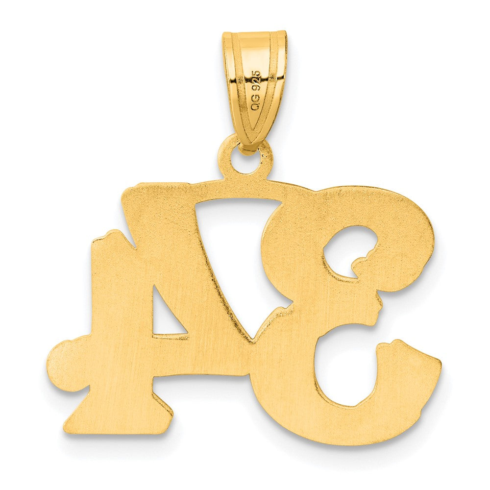 14k Polished Etched Number 34 Pendant