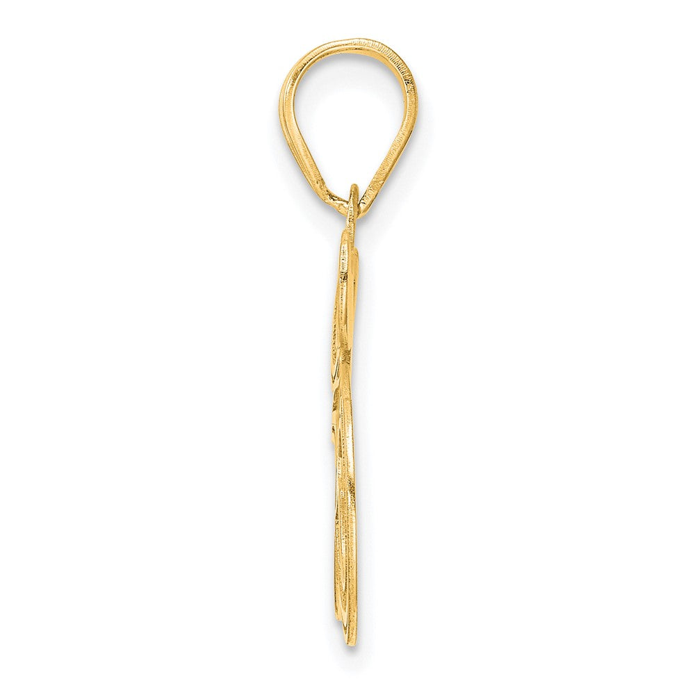 14k Polished Etched Number 35 Pendant